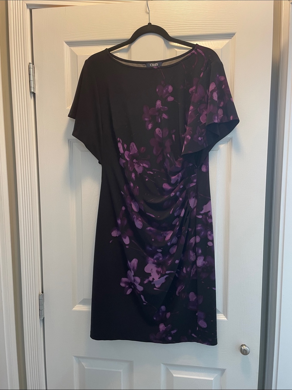 Calvin Klein Black Dress with Purple Floral Print